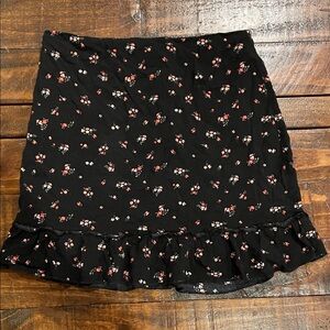 Charming Black Floral Ruffle Skirt for Kids